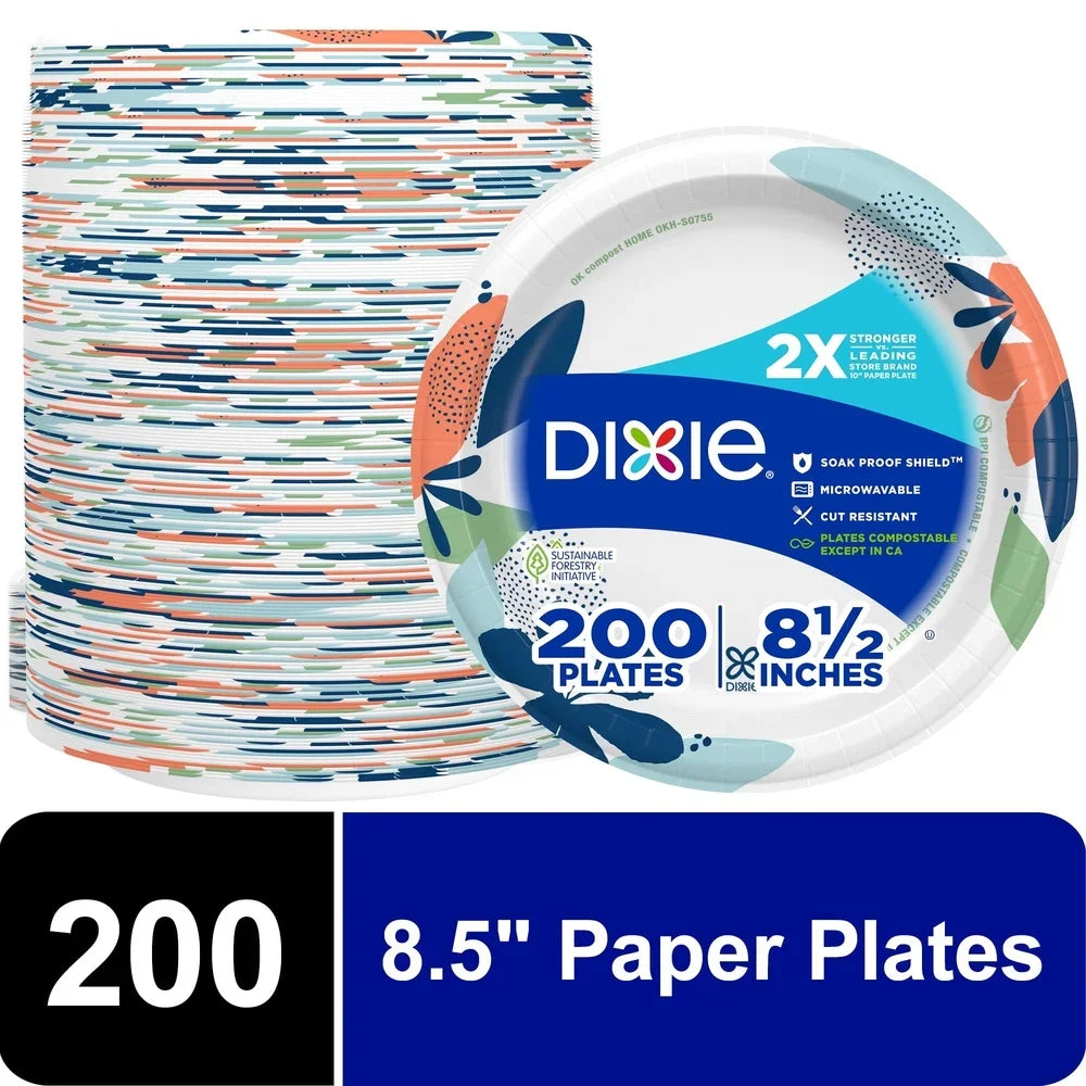 Compostable Disposable Paper Plates Durable Microwave Safe Party Tableware
