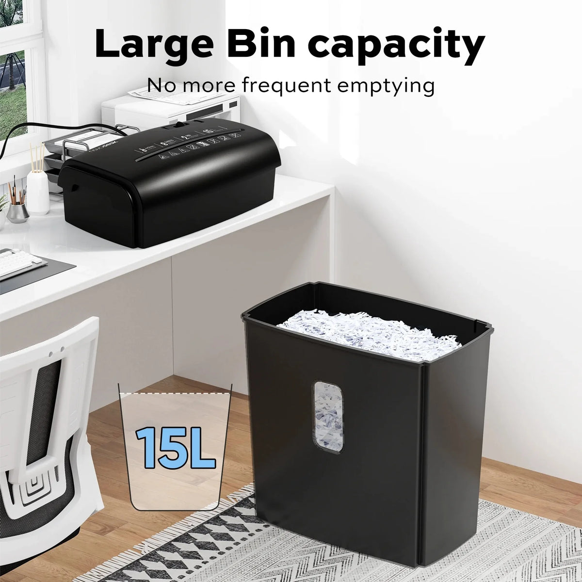Deli Micro Cut Paper Shredder P5 Security Credit Card Shredding