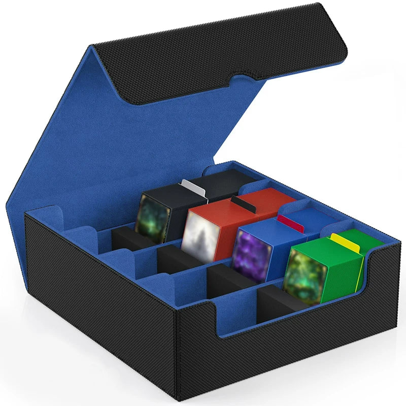 Trading Card Storage Box With Magnetic PU Leather Case
