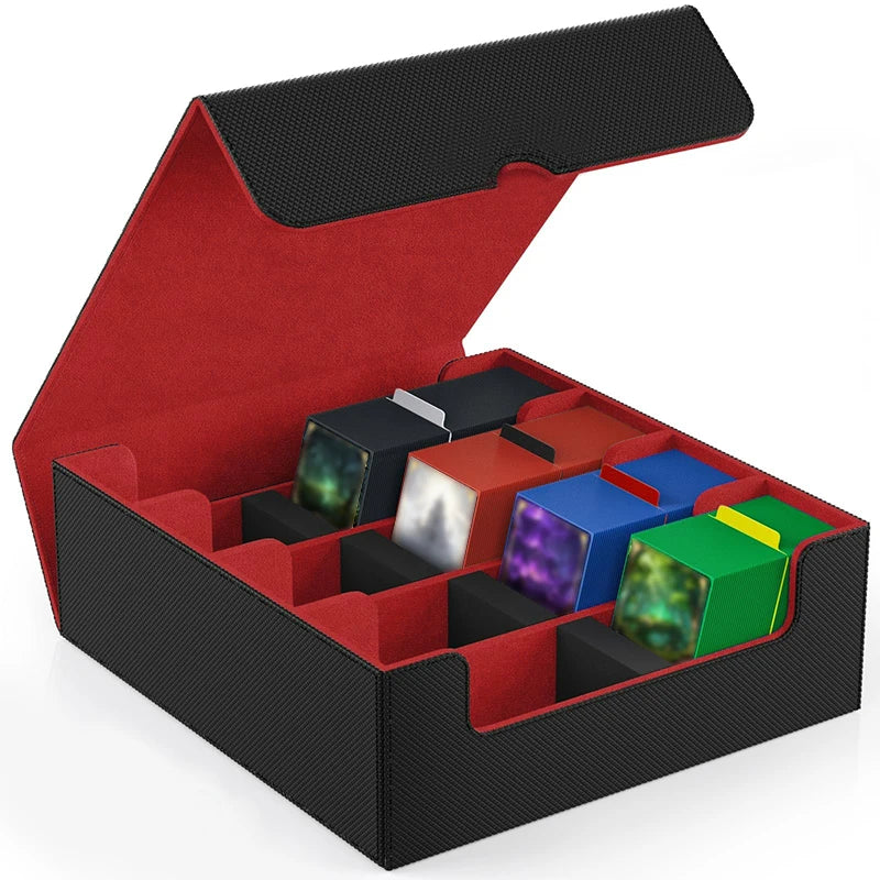 Trading Card Storage Box With Magnetic PU Leather Case