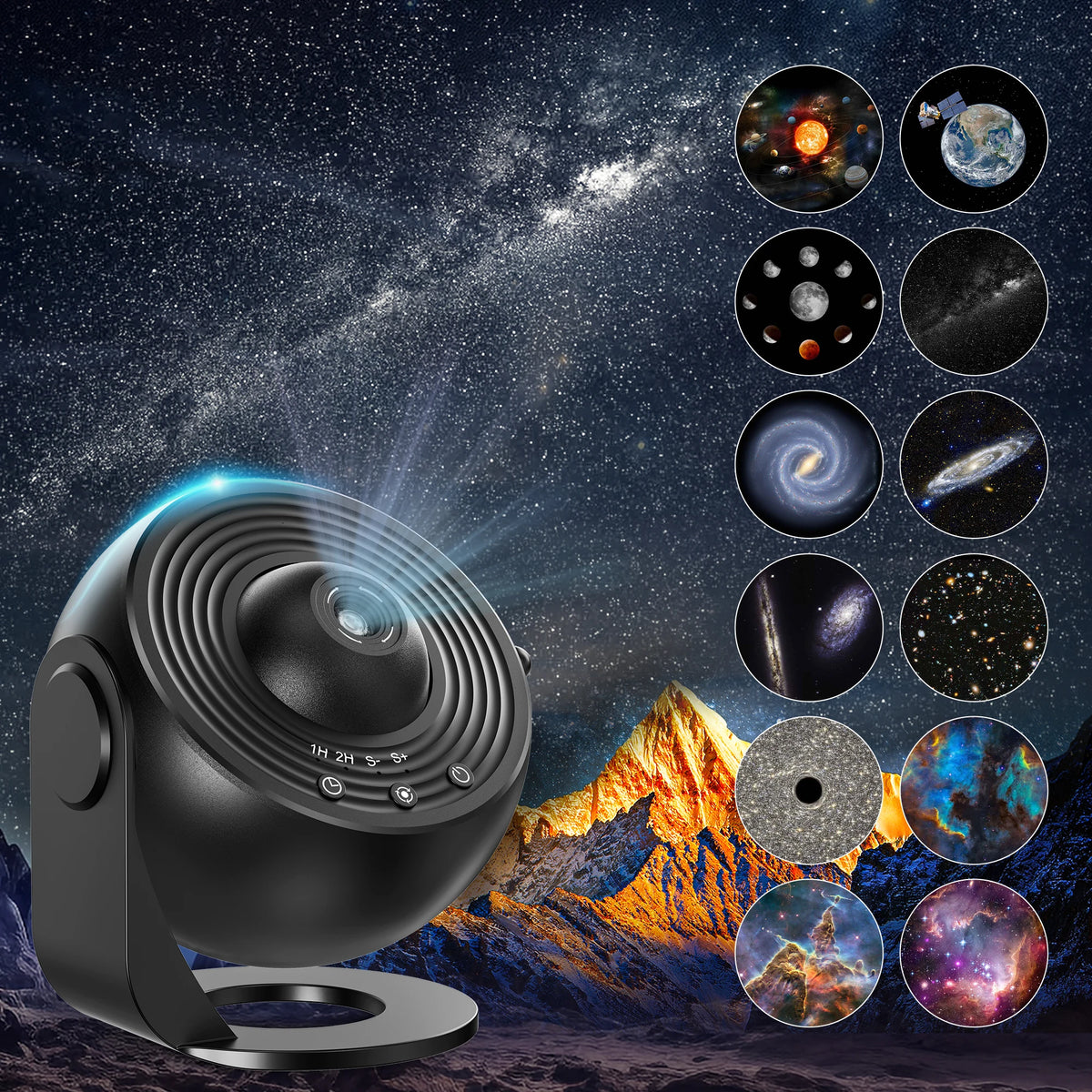 Aiopp 13 In 1 Galaxy Star Projector Planetarium Night Light