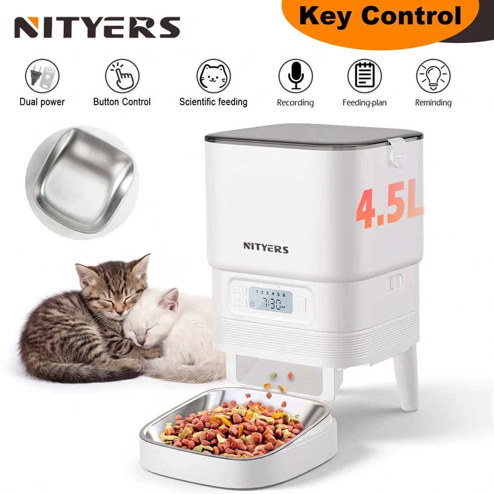 Nityers Automatic Pet Feeder With Voice Recorder And Portion Control
