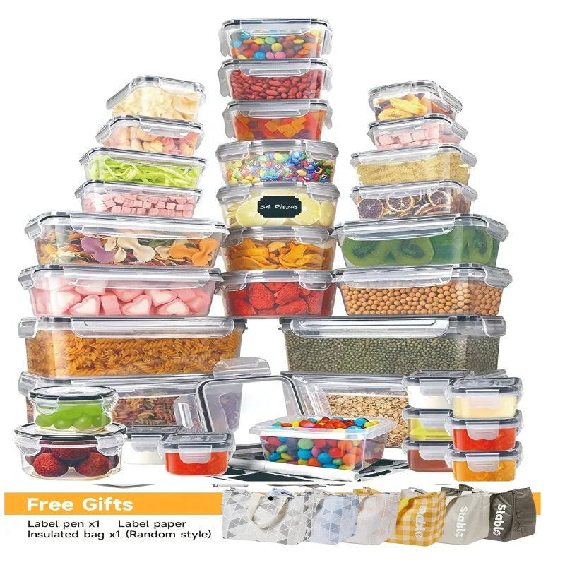 BPA Free 24 Count Airtight Food Storage Containers with Labels
