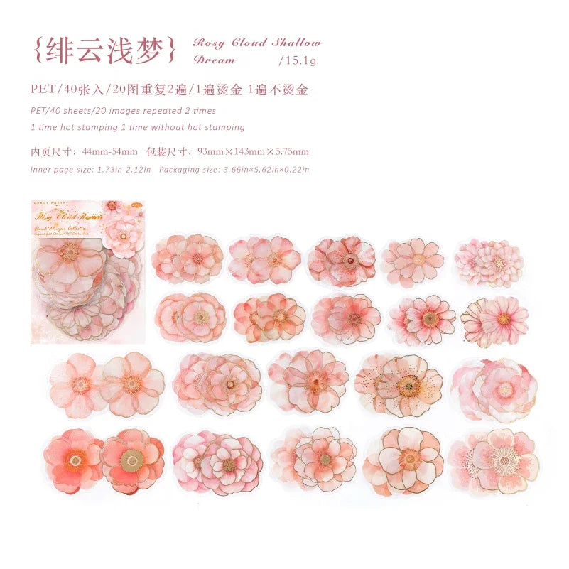 Hot Stamped Flower Stickers for Junk Journals and Scrapbooking Decor