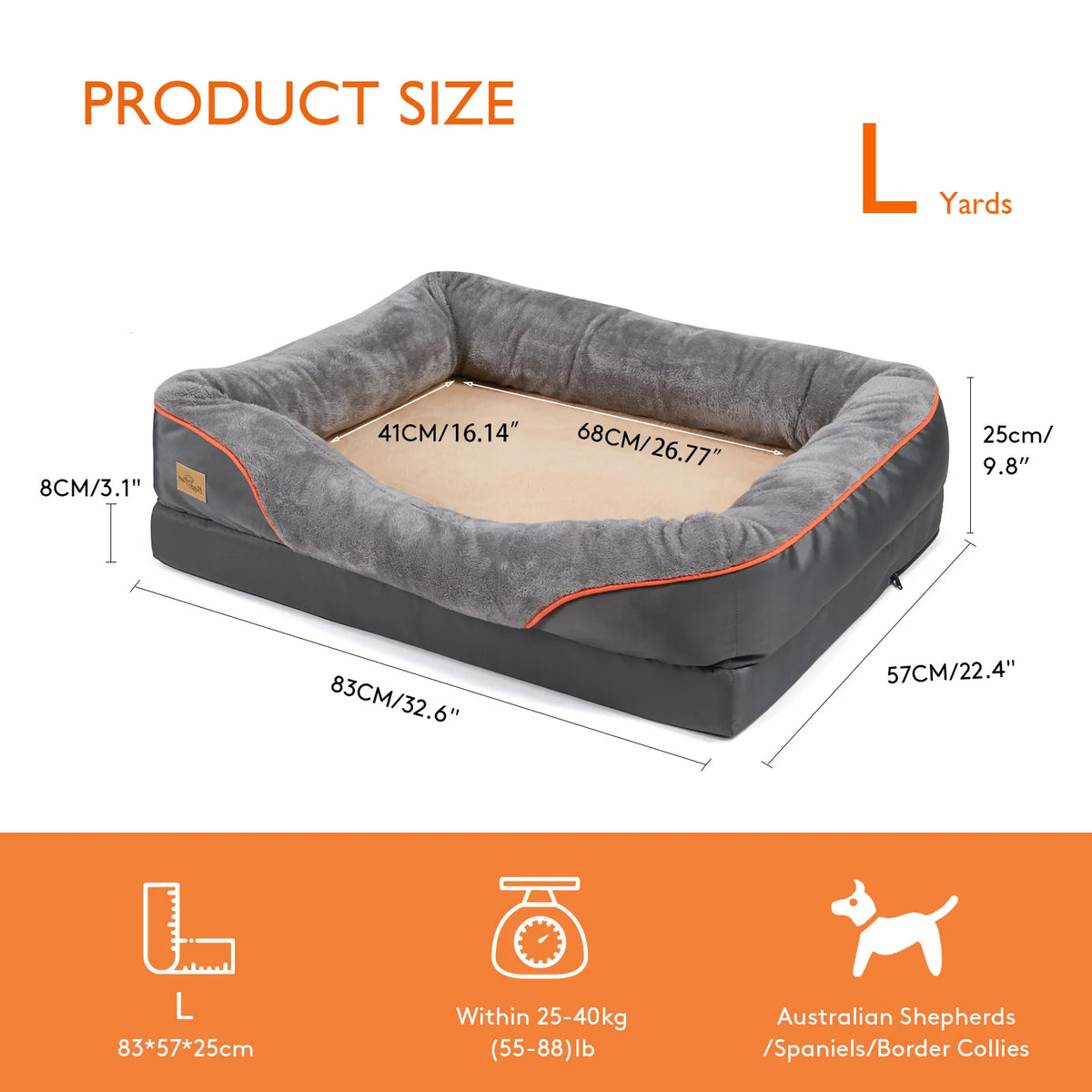 Bingopaw Large Soft Anti Allergy Washable Dog Bed With Removable Cover