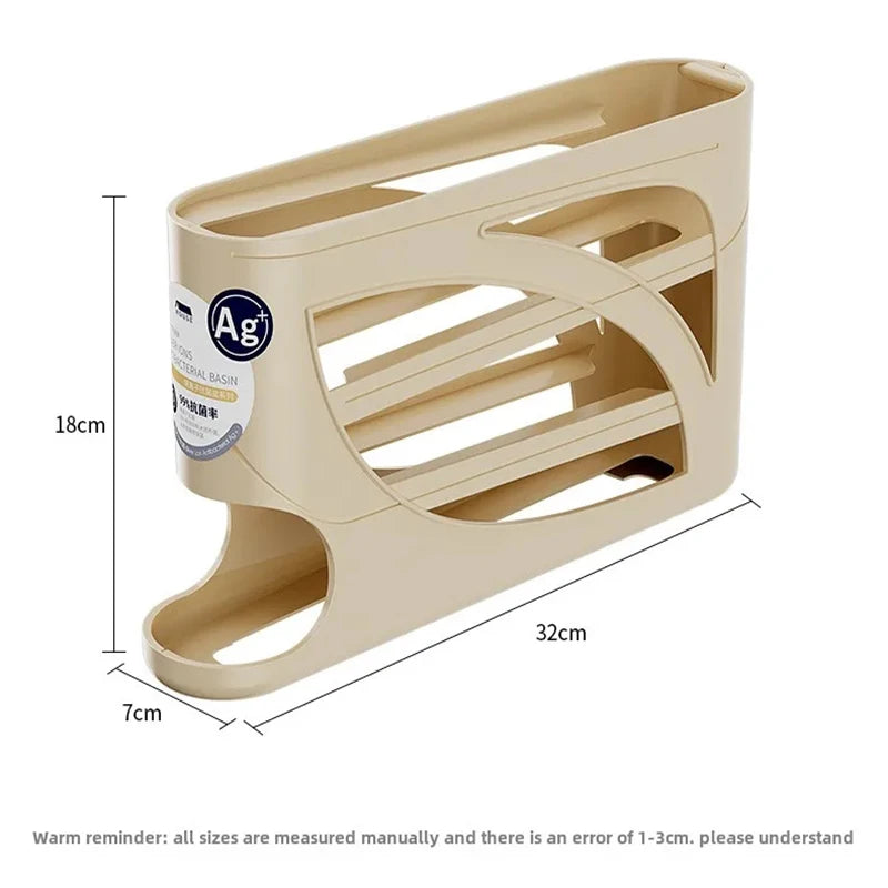 Multi Tier Sliding Egg Dispenser Automatic Rolling Refrigerator Storage Holder