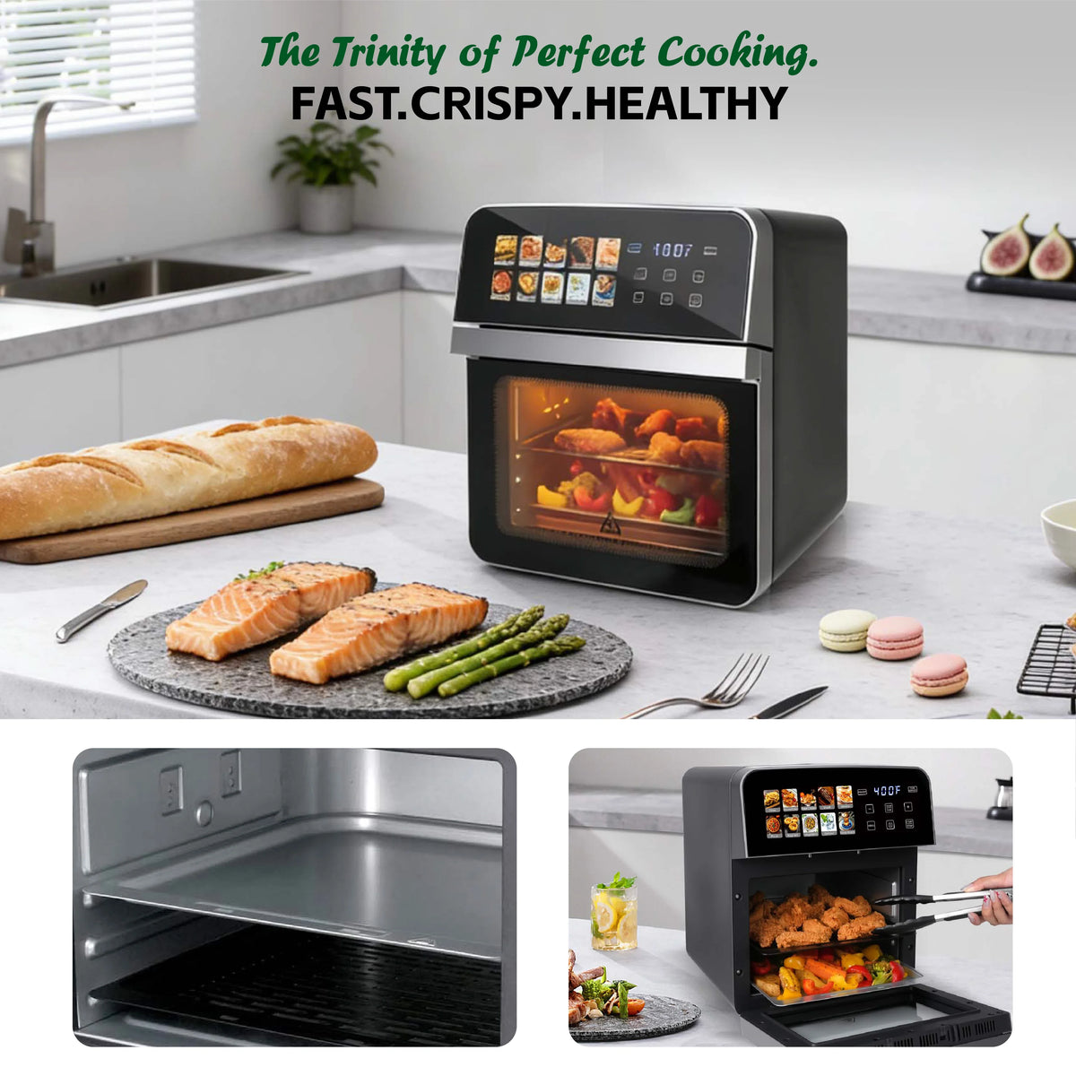 Air Fryer Toaster Oven Combo With Presets For Easy Cleaning