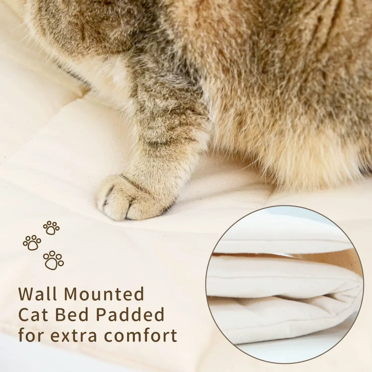 CWV Wall Mounted Cat Hammock With Sisal Scratching Steps