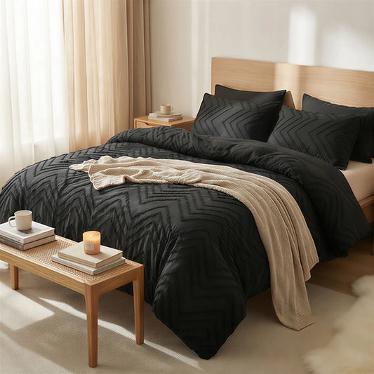 7 Piece Rustic Farmhouse Polyester Cotton Bedding Set With Sheets