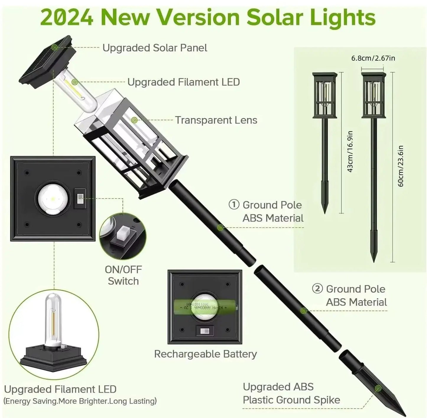 Solar LED Pathway Light Outdoor Waterproof Garden