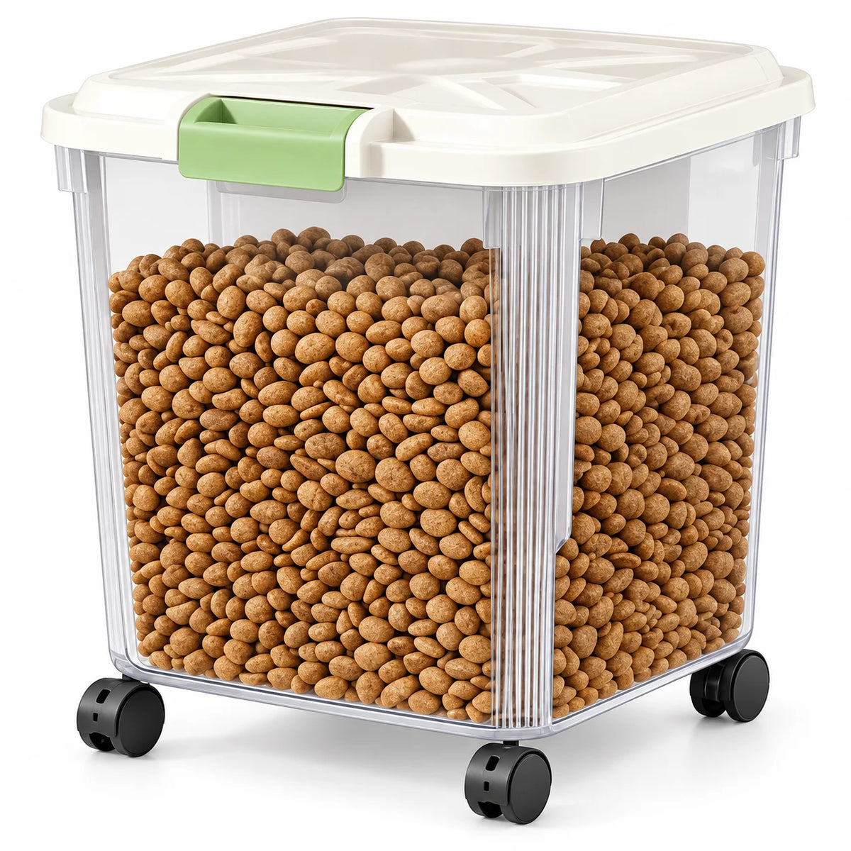 Airtight Pet Food Storage Container With Wheels And Measuring Cup