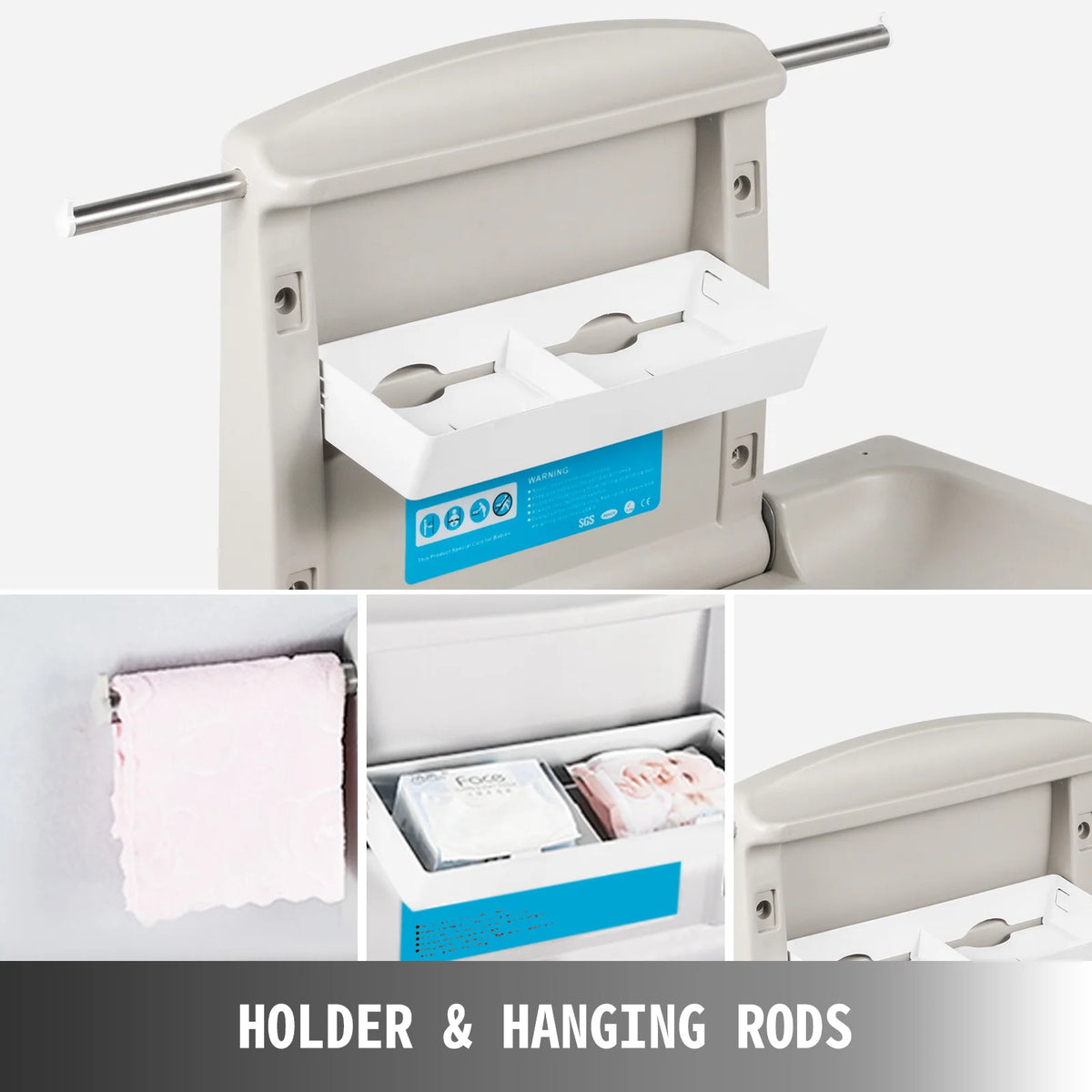 SucceBuy Wall Mount Fold Down Baby Diaper Changing Station