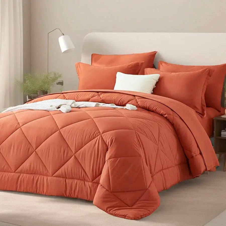 Geometric Pattern Comforter Set With Embroidered Jacquard Design