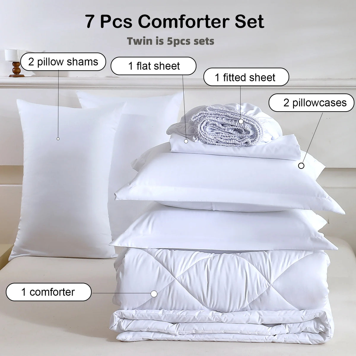 easYum Brushed Polyester Bedding Set With Comforter And Sheets