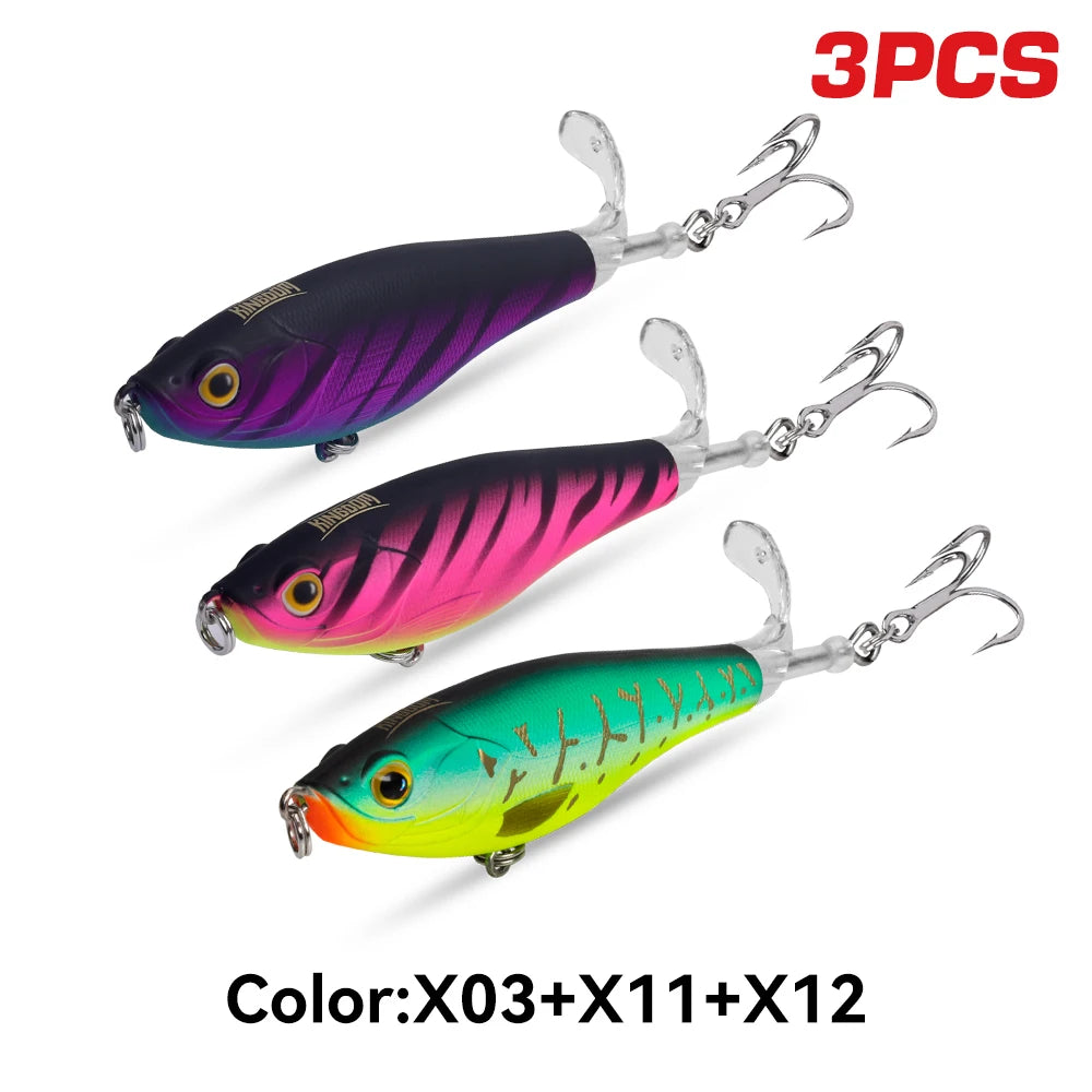 Kingdom Topwater Popper Lure Set For Bass Trout Pike Fishing