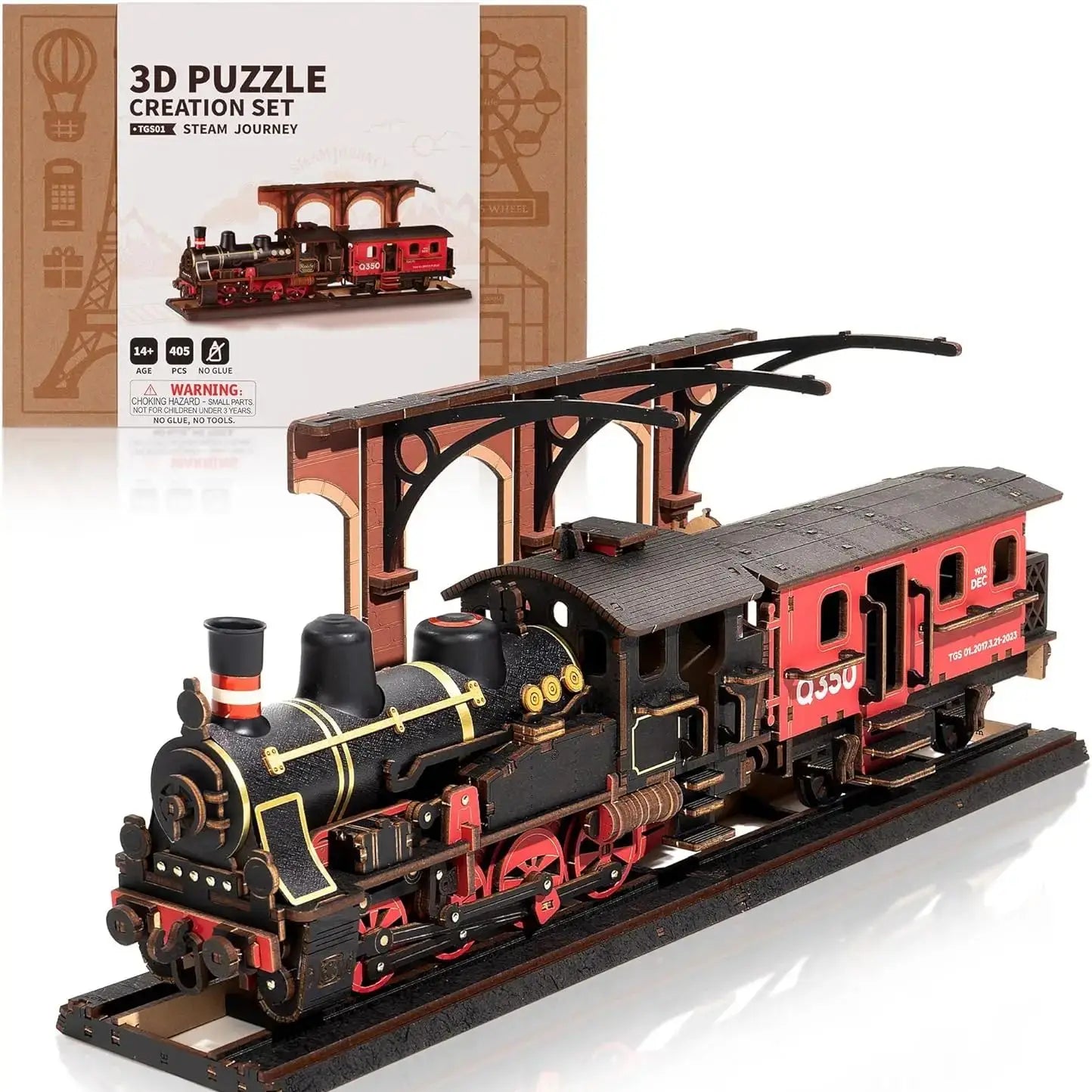 Rolife 3D Wooden Puzzle Steam Journey Mechanical Vehicle Kit