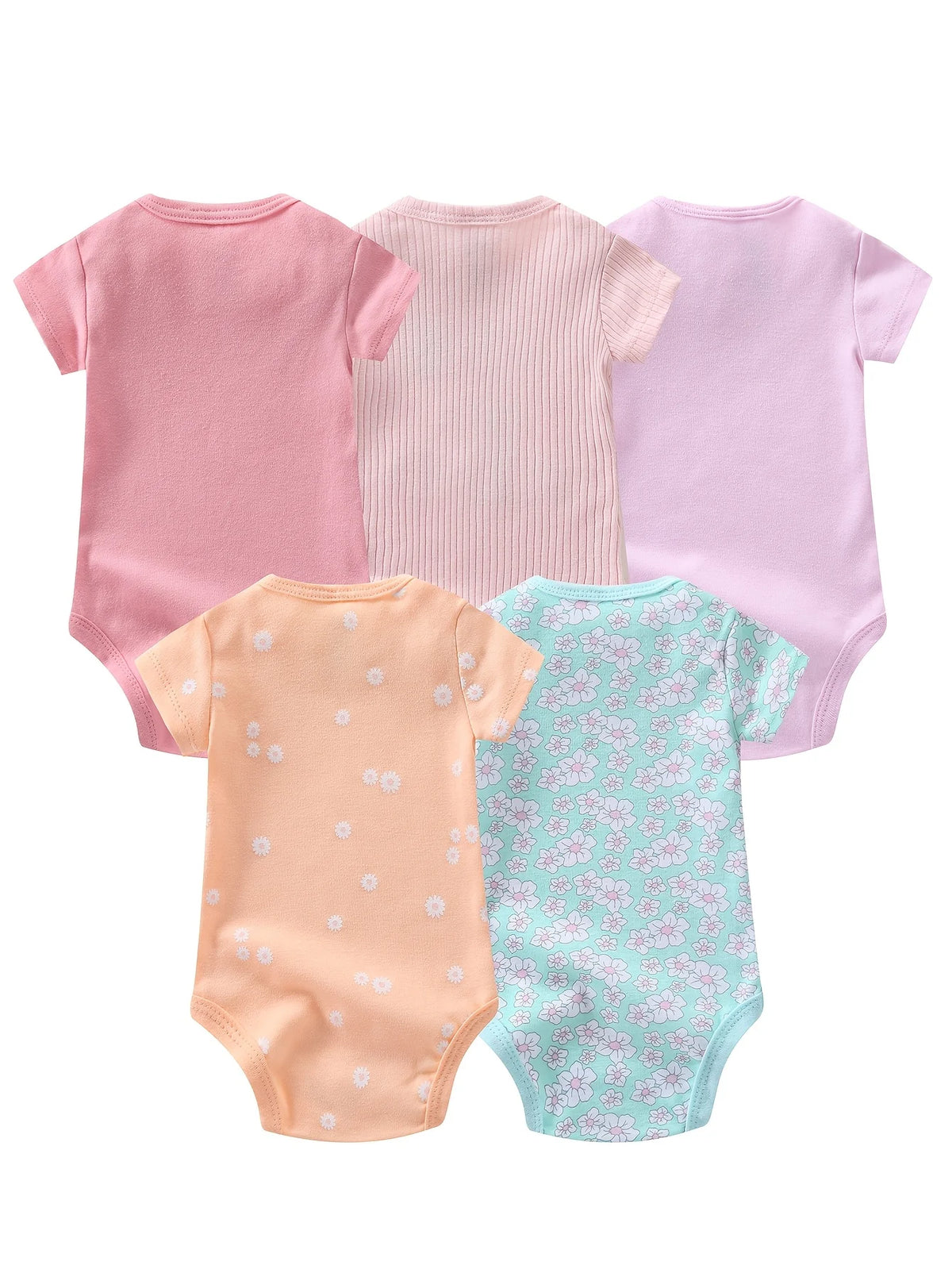 Premium Cotton Blend Baby Girl Short Sleeve Bodysuit Set