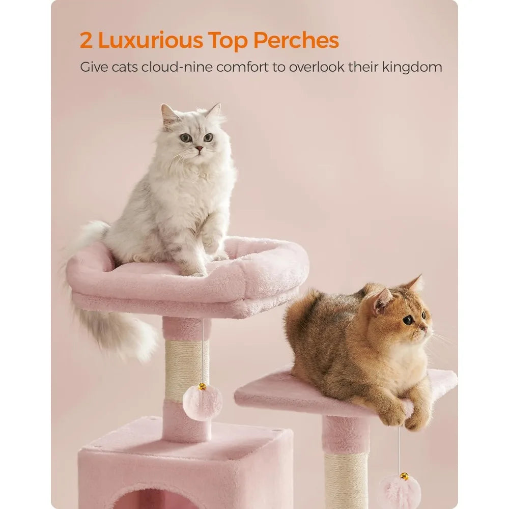 NBVCX Multi Level Cat Tree Condo With Scratching Posts Perches And Caves