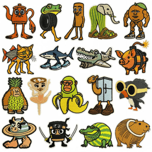 Funny Embroidered Animal Iron On Patches for Clothes and Backpacks