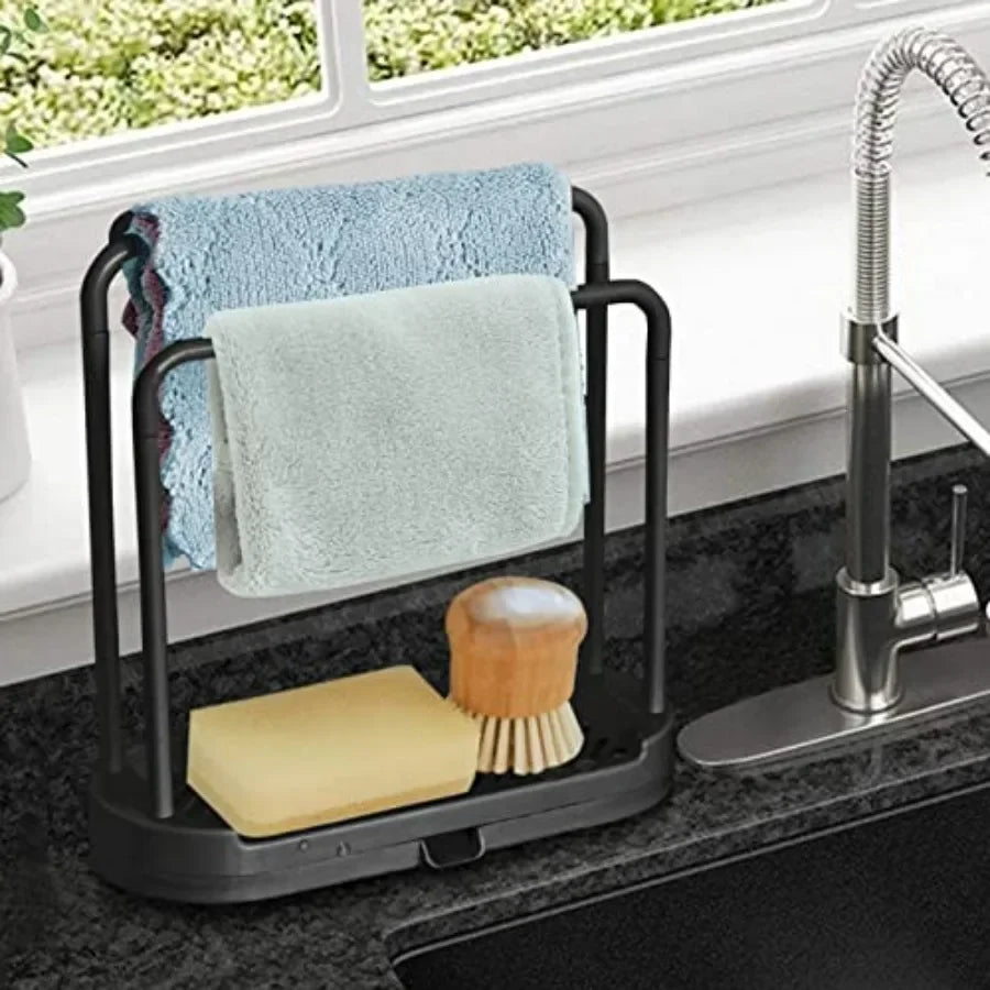 Stainless Steel Kitchen Sink Rack Organizer For Sponge And Dish Cloth