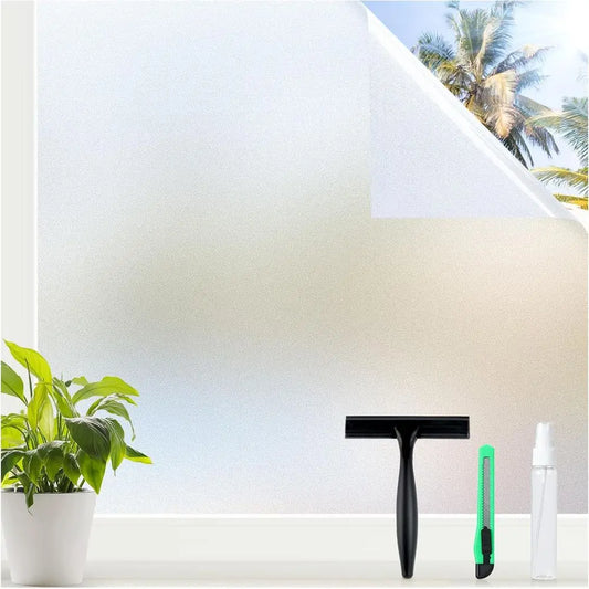 Removable Frosted Privacy Window Film UV Blocking Heat Control