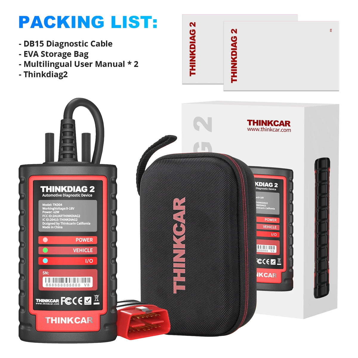 Thinkcar Thinkdiag 2 OBD2 Bidirectional CAN FD Diagnostic Scanner