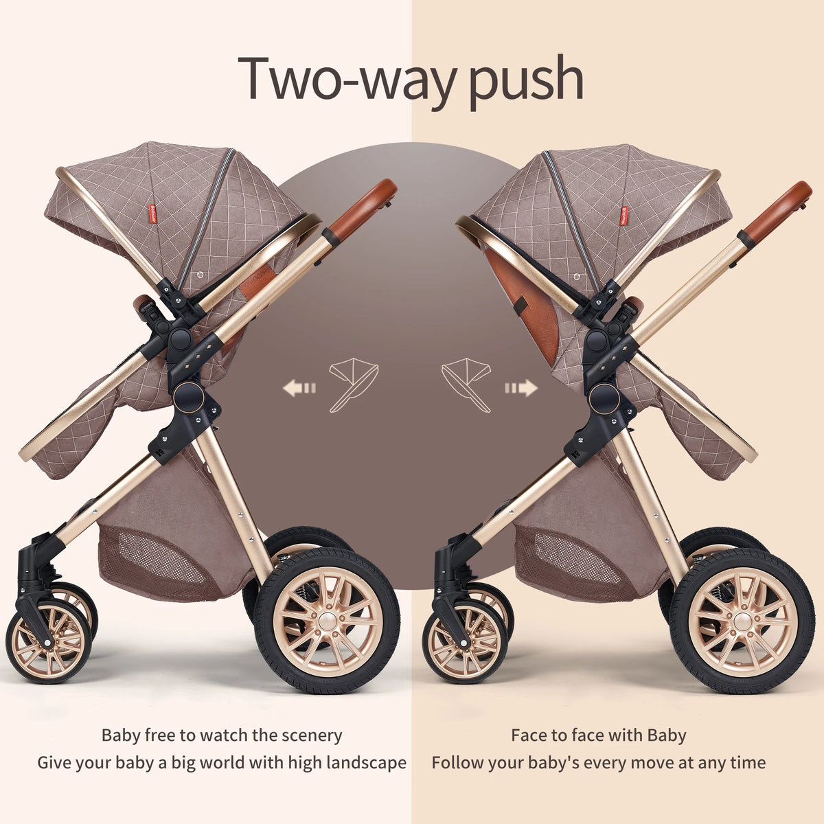 B.Childhood Premium Reversible High Landscape Baby Stroller