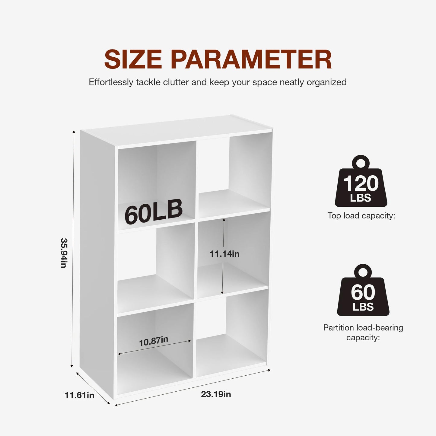 JHK Wooden Bookcase Cube Storage Organizer Modern Shelf For Home