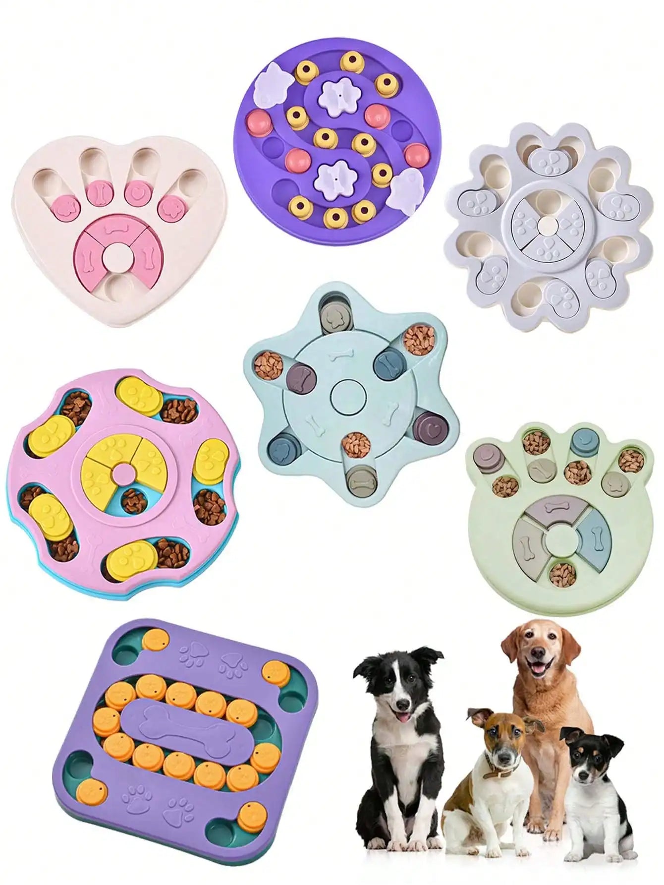 Interactive Dog And Cat Slow Feeder Puzzle Food Dispenser