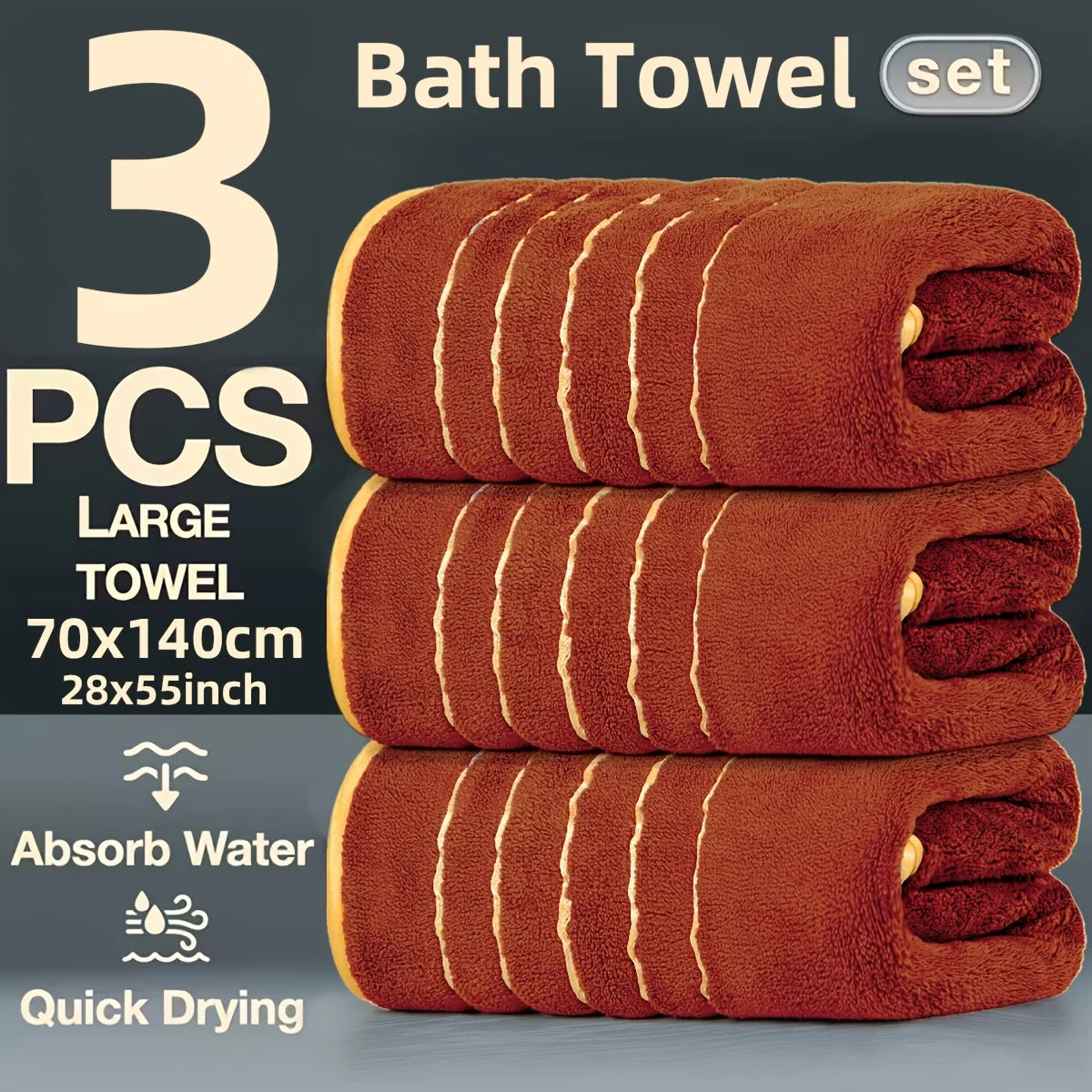 Premium Microfiber Bath Towel Set For Home And Spa Use