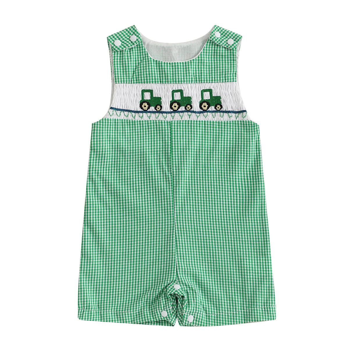 Soft Cotton Embroidered Baby Romper Button Up Summer Jumpsuit