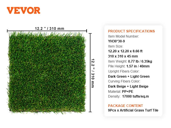 Artificial Grass Rug With Drainage Holes For Outdoor Decor
