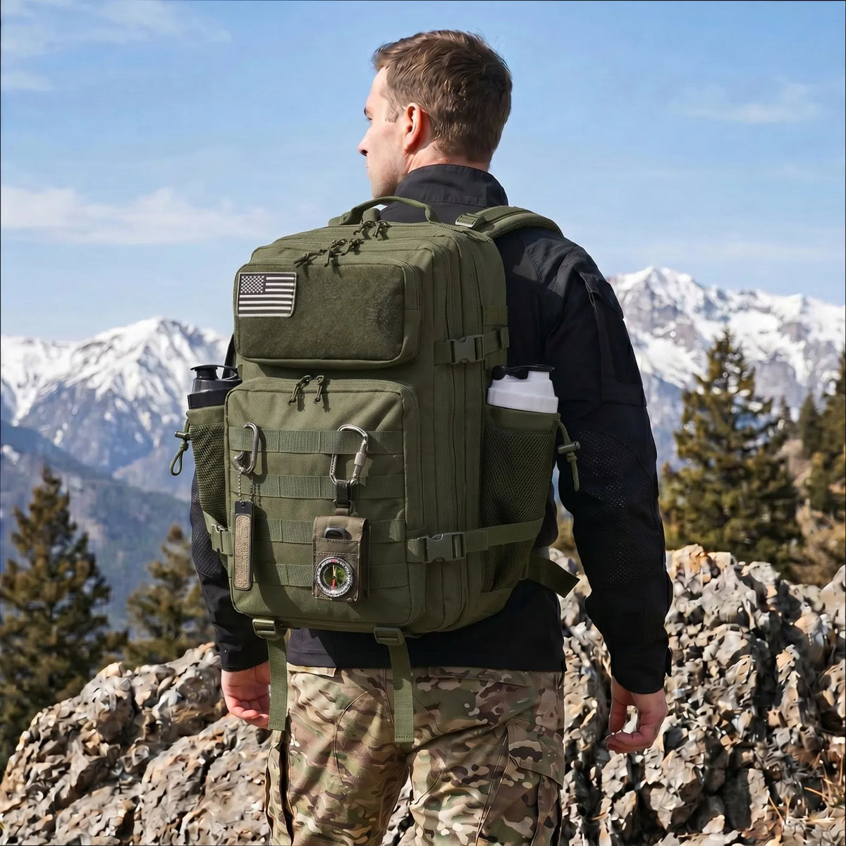 ReFire Gear Tactical Fishing Backpack with Water Bottle Holders
