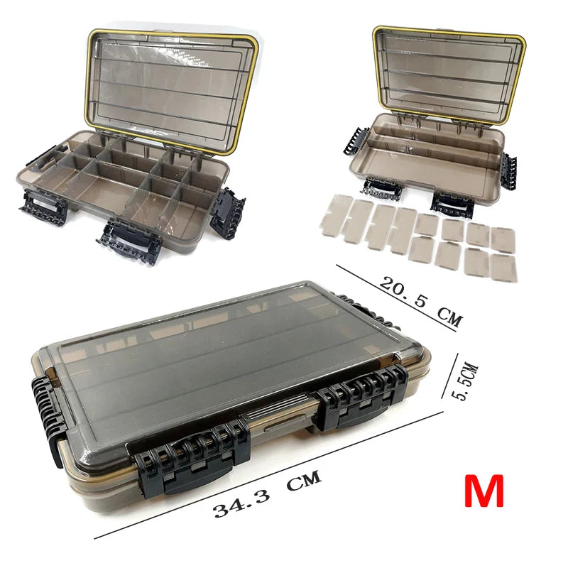 JSFUN Large Capacity Waterproof Fishing Tackle Box For Gear And Bait