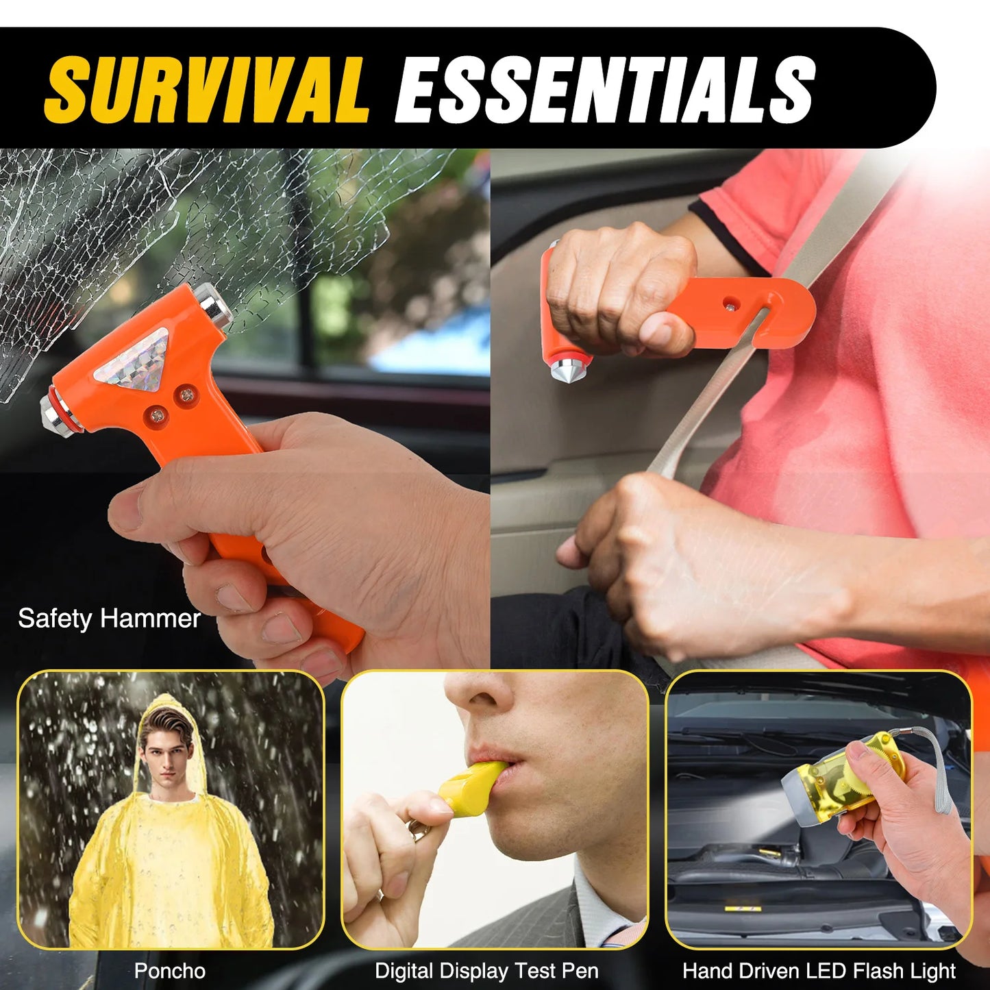 Nilight Car Emergency Kit With Jumper Cable And Safety Tools