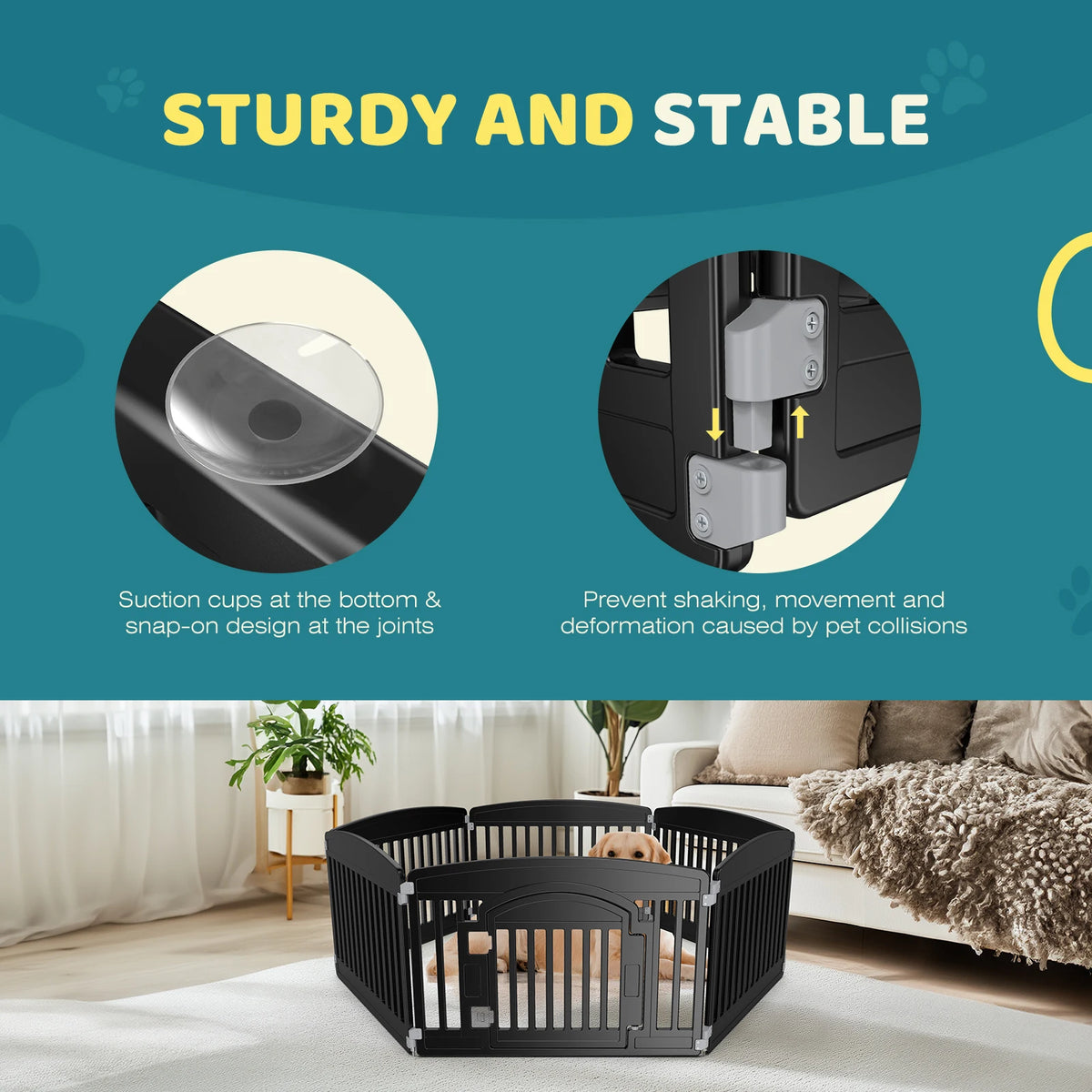 JHK Portable Plastic Dog Playpen With Expandable Panels