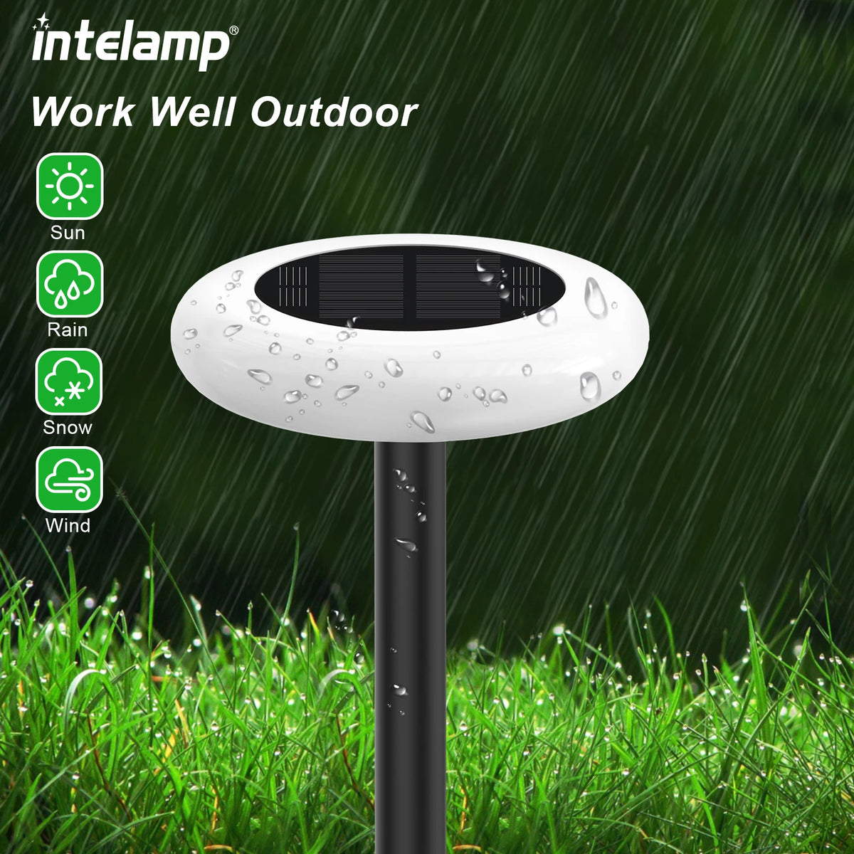 Intelamp Outdoor Solar Garden Pathway Lights Led Dusk To Dawn