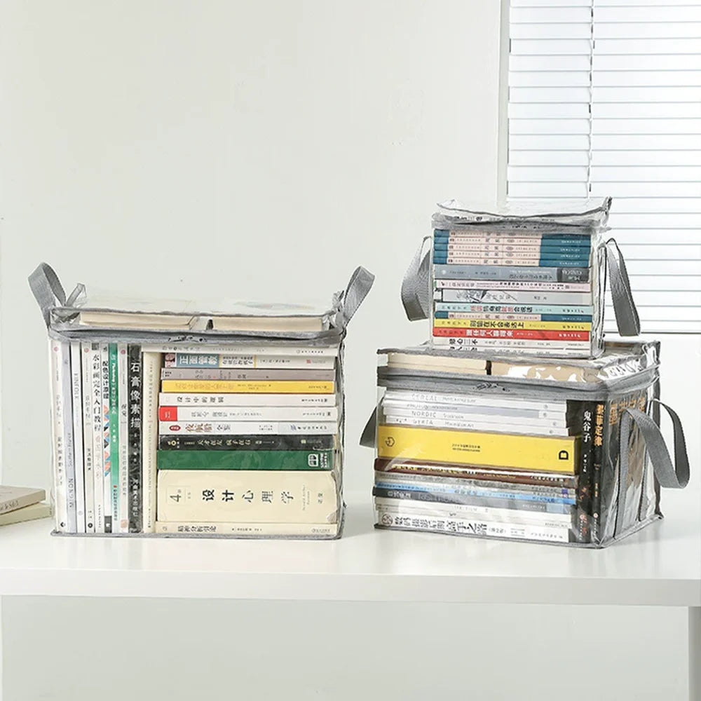 Foldable Transparent Storage Organizer Box For Books Home Office