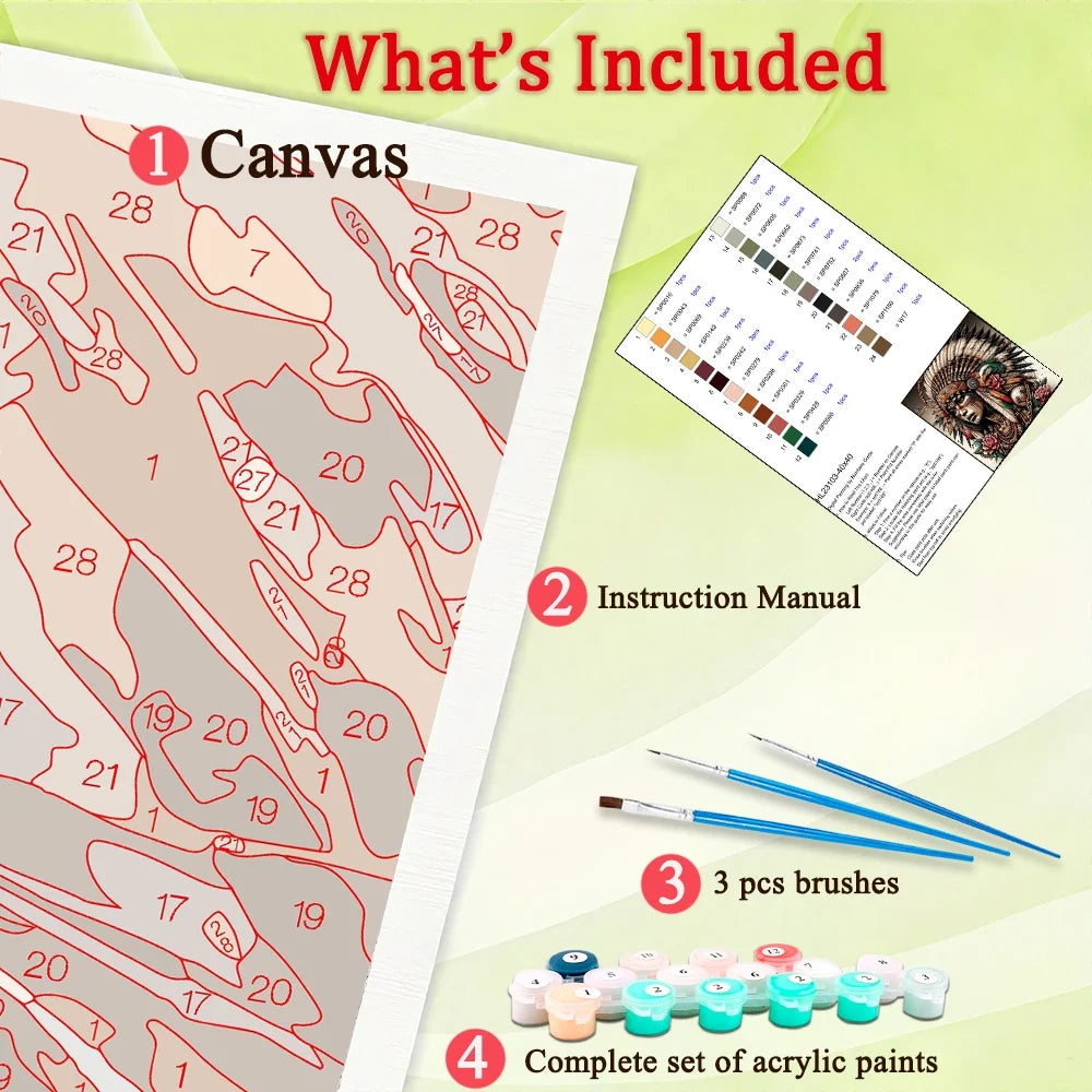 Tribal Girl Paint By Numbers Kit For Adults Canvas Gift