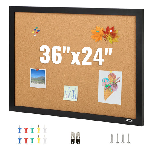 SucceBuy Premium Cork Bulletin Board With Wooden Frame