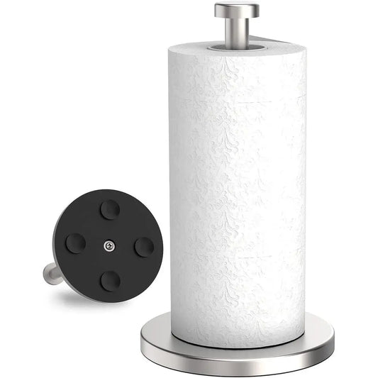 Stainless Steel Paper Towel Holder Countertop With Weighted Base Suction Cups
