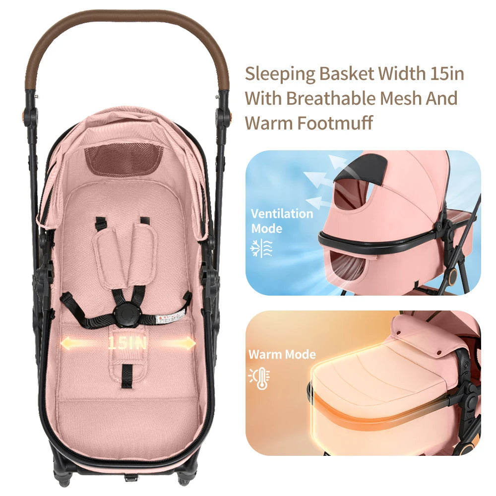 B.Childhood 2 In 1 Baby Stroller Foldable Infant Pram