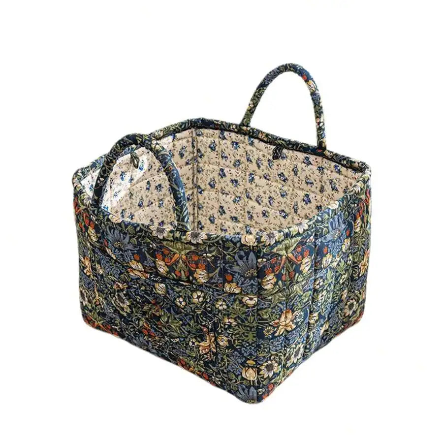 Foldable Fabric Laundry Basket With Bamboo Frame Storage Hamper