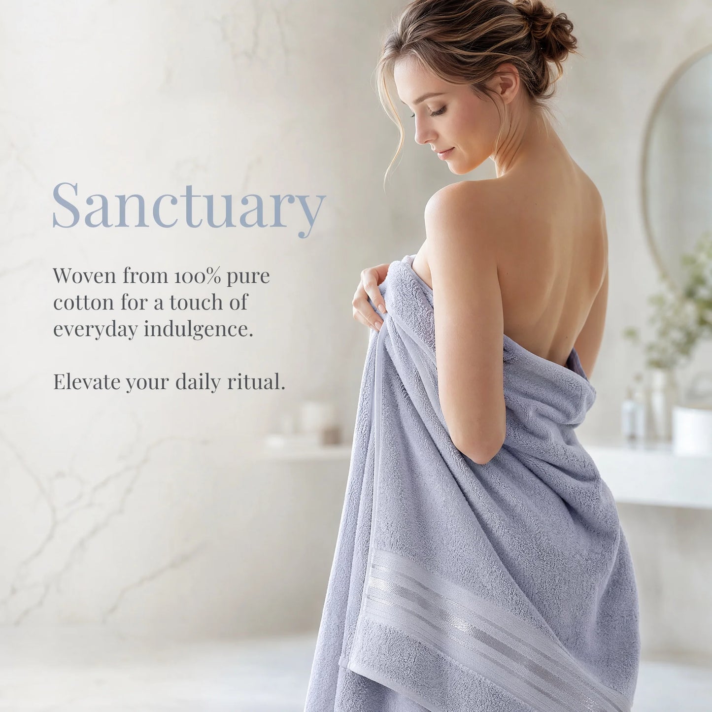 Premium 6 Piece Soft Cotton Turkish Bath Towel Set