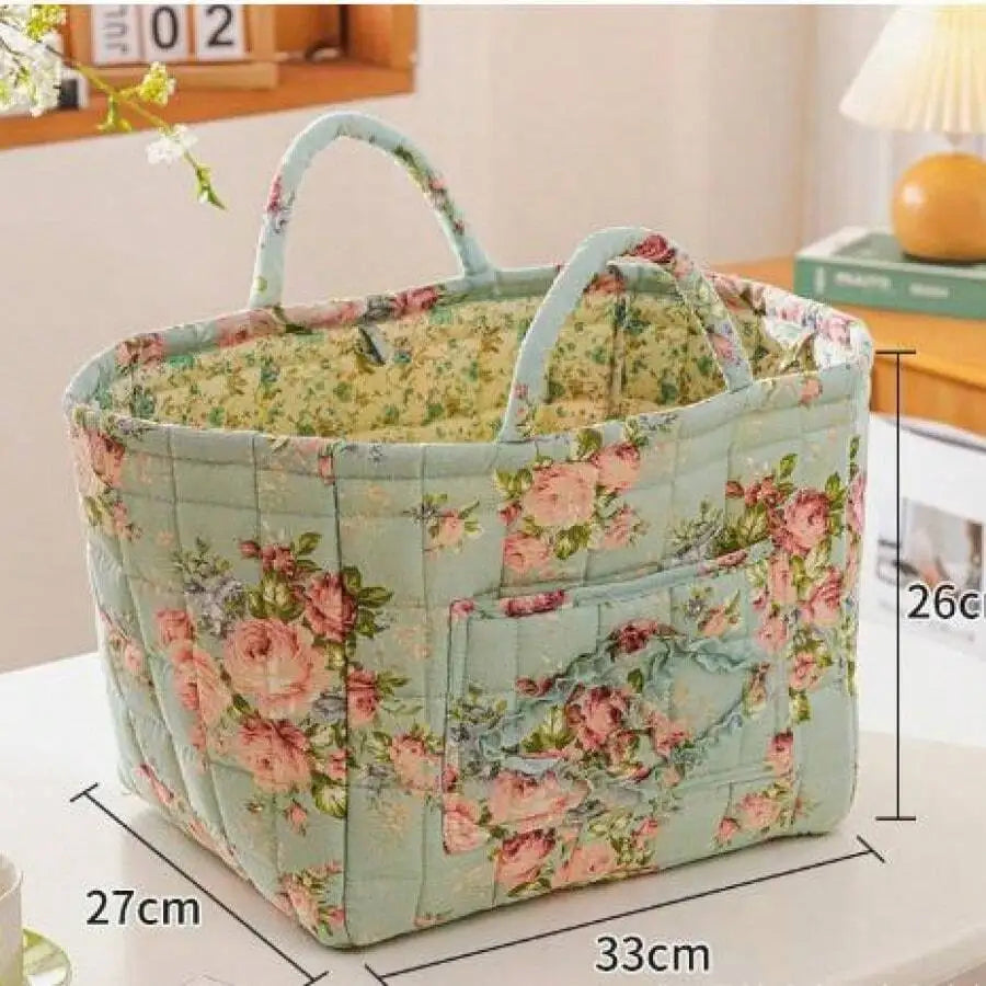 Foldable Fabric Laundry Basket With Bamboo Frame Storage Hamper