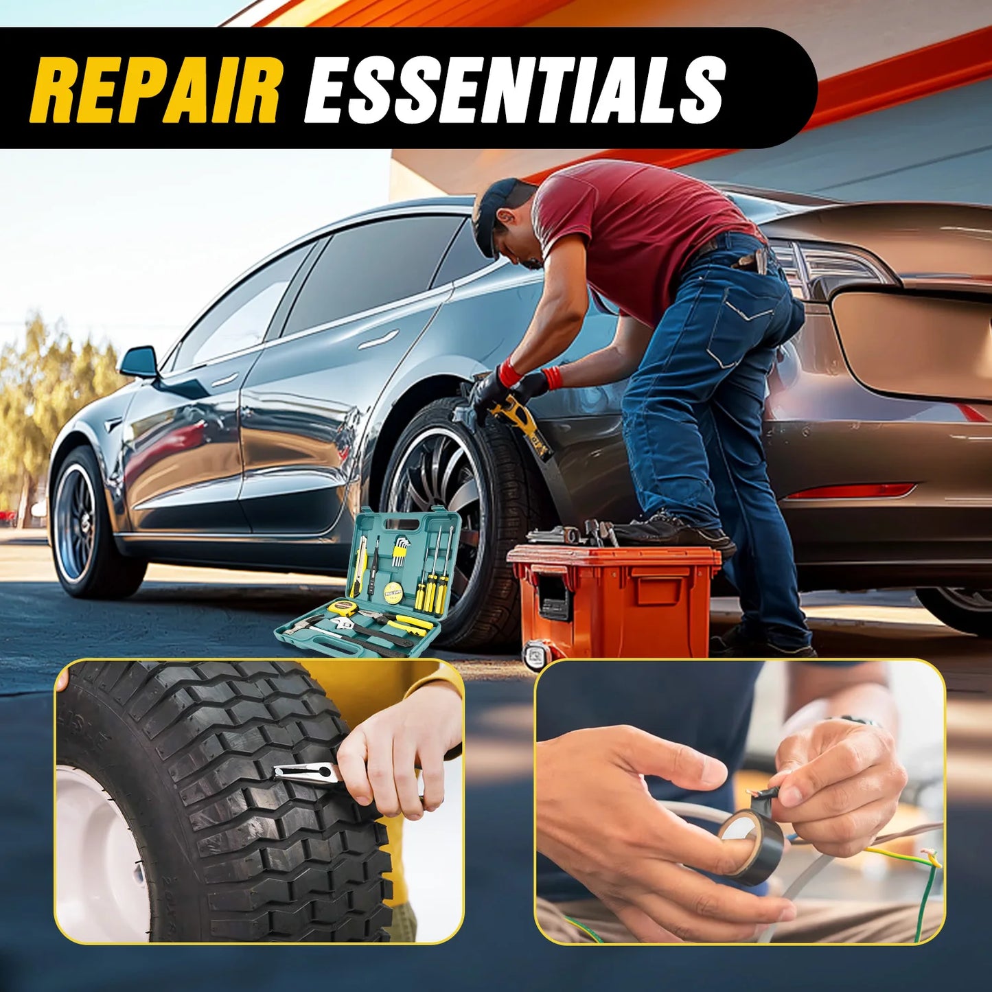 Nilight Car Emergency Kit With Jumper Cable And Safety Tools
