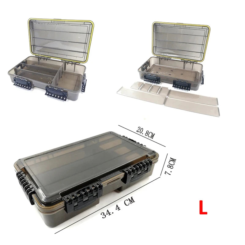 JSFUN Large Capacity Waterproof Fishing Tackle Box For Gear And Bait