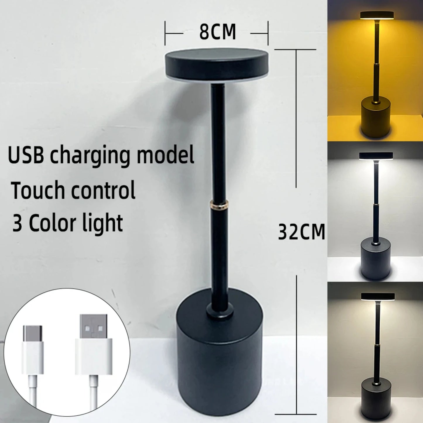 Nordic Iron Art Desk Lamp With Eye Protection USB Charging