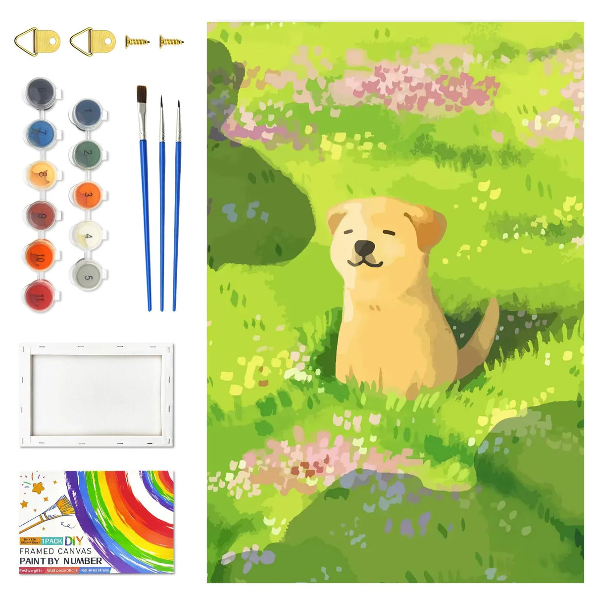 Adult Paint By Numbers Acrylic Kit Cute Animal Canvas Art