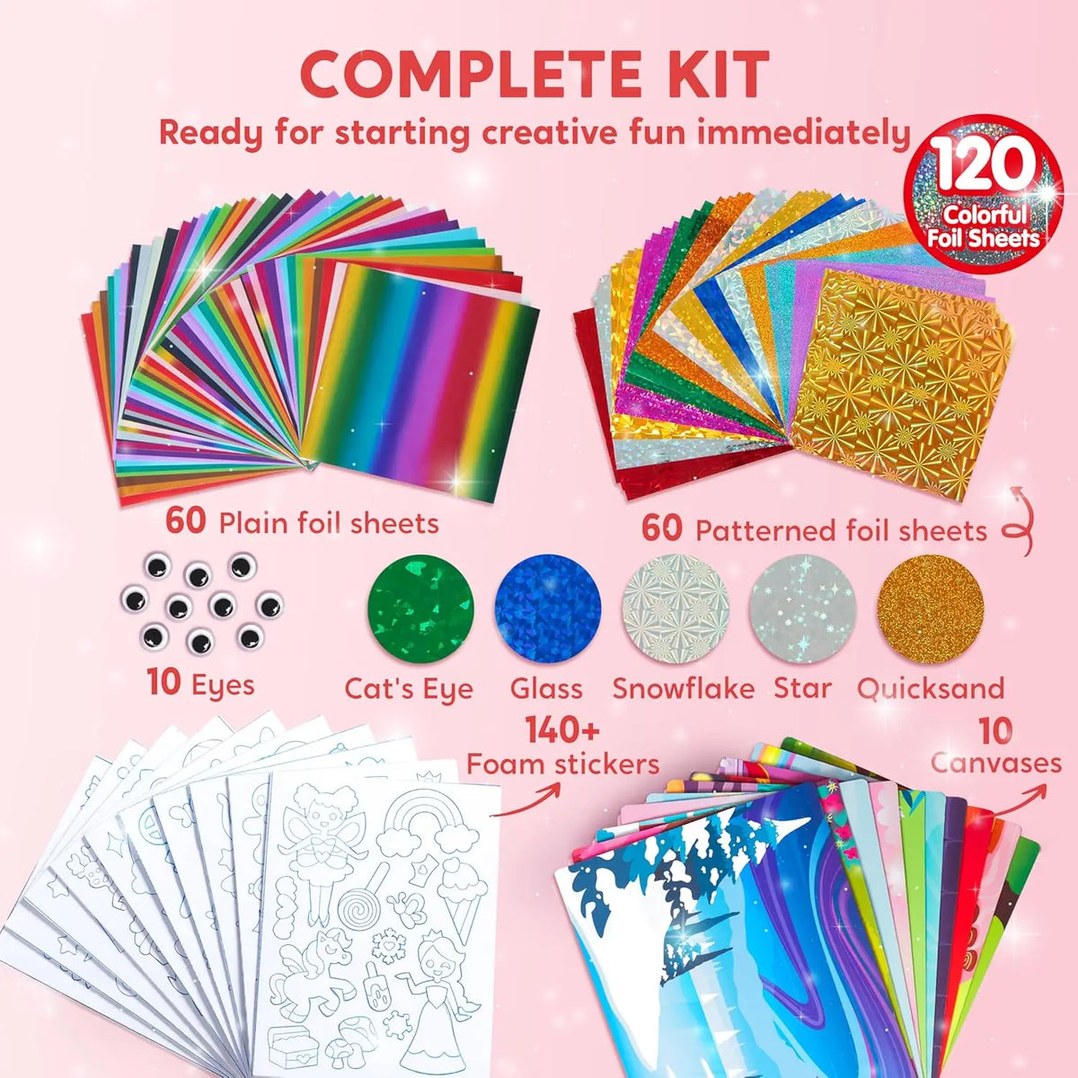 Joyfy Mess Free Foil Art Sticker Craft Kit For Children